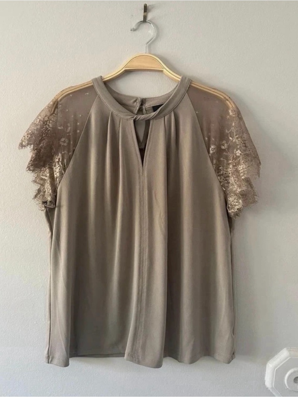 Worthington Petite Lace Sleeve Blouse Bundle – PL & PXL Black/Taupe - Picture 8 of 12